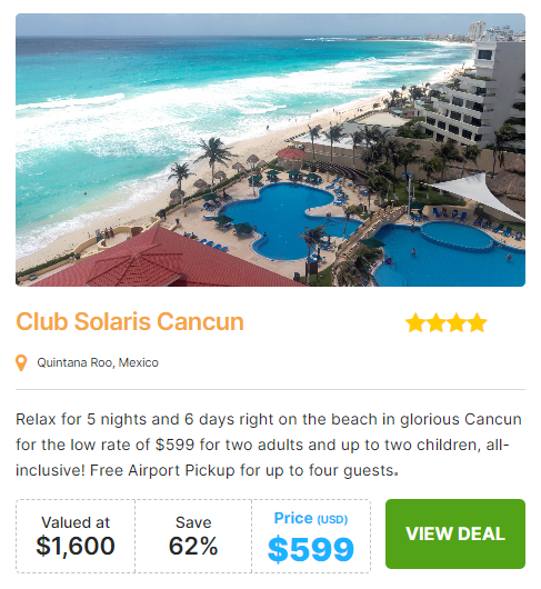 Club Solaris Cancun deal