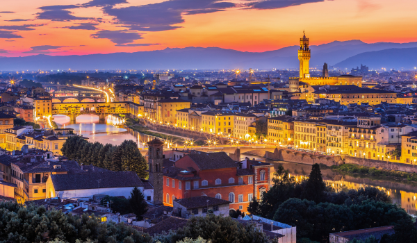 Florence city at sun down